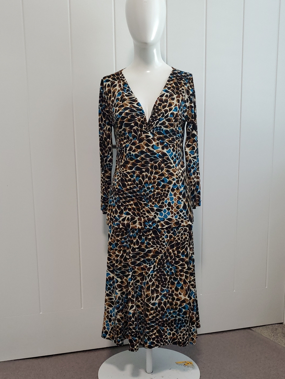 Chico's Brown, Blue & Cream Matching Set